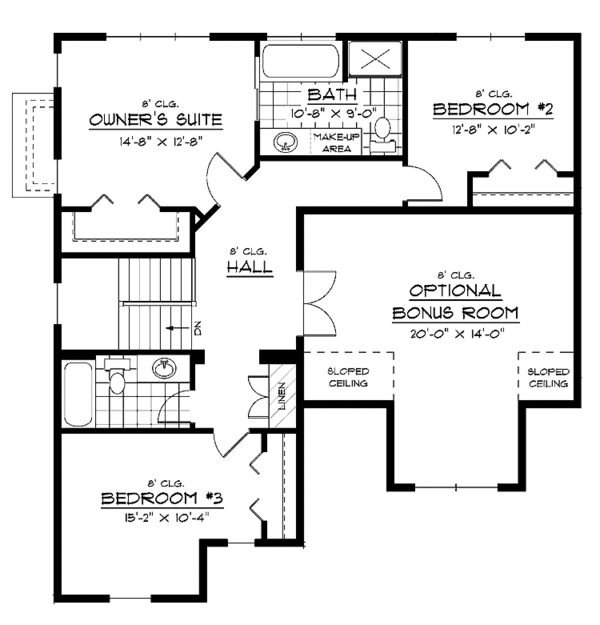 House Plan Design - European Floor Plan - Upper Floor Plan #51-608