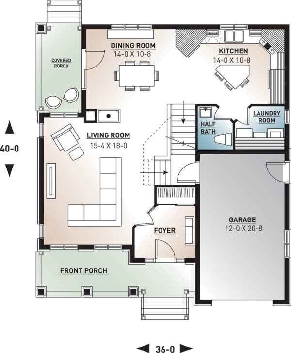 House Design - Farmhouse Floor Plan - Main Floor Plan #23-807
