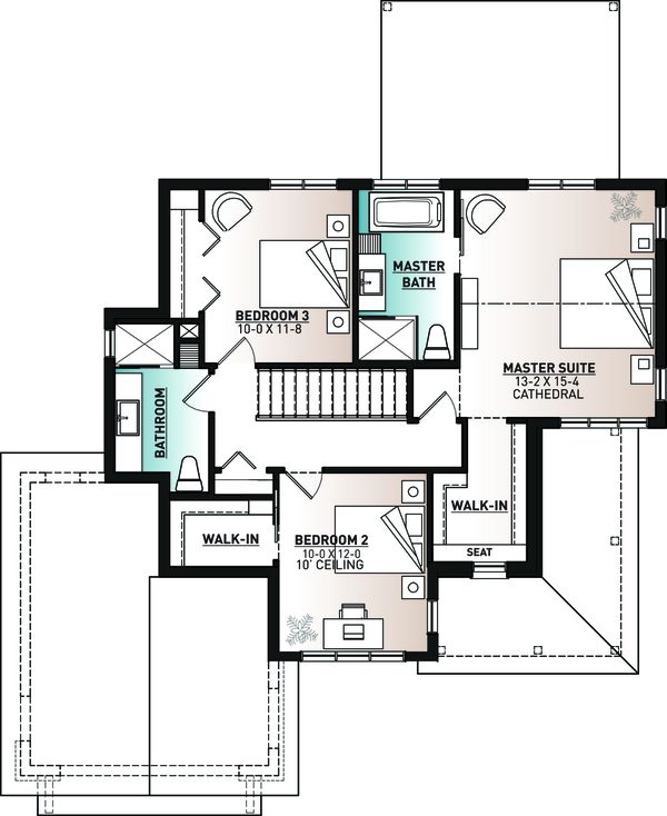 House Blueprint - Farmhouse Floor Plan - Upper Floor Plan #23-2740