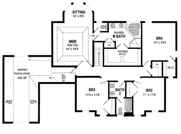 House Blueprint - Colonial Floor Plan - Upper Floor Plan #316-232