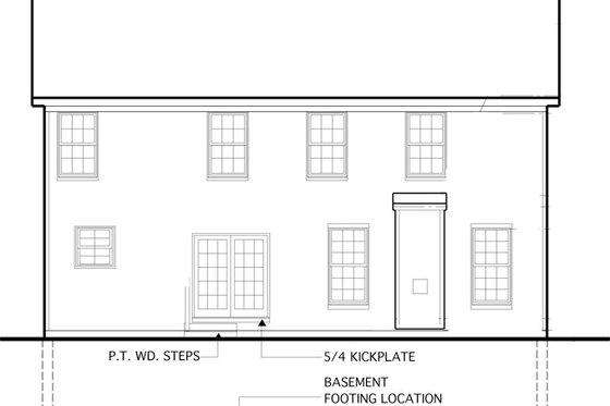 Exterior - Rear Elevation for Colonial House Plan #1053-54 - 4 bed, 2.5 bath