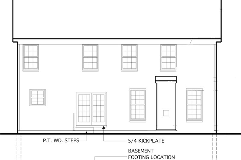 Home Plan - Exterior - Rear Elevation for Colonial House Plan #1053-54 - 4 bed, 2.5 bath