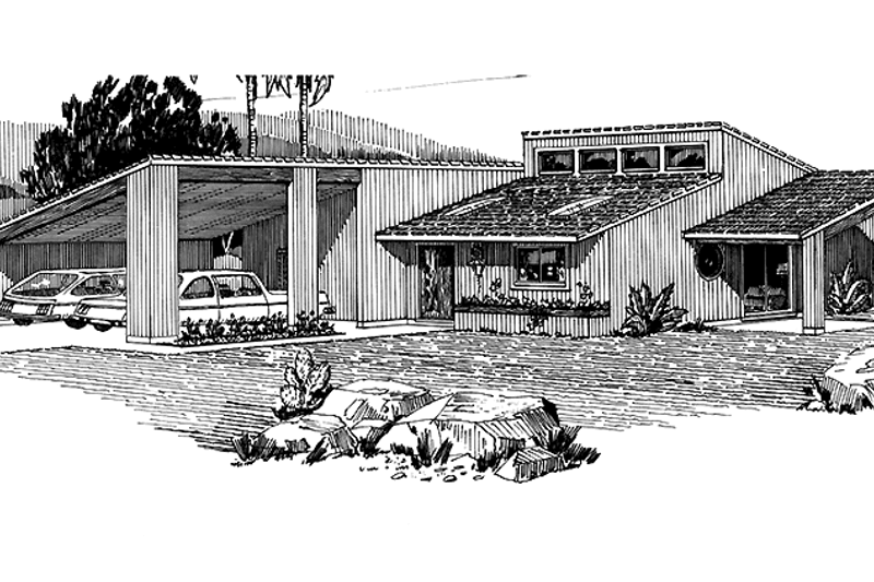 Home Plan - Contemporary Exterior - Front Elevation Plan #320-1354