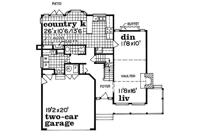 Home Plan - Floor Plan - Main Floor for Victorian House Plan #47-808 - 3 bed, 2.5 bath