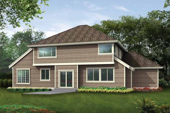 Exterior - Rear Elevation for Craftsman House Plan #132-256 - 4 bed, 2.5 bath