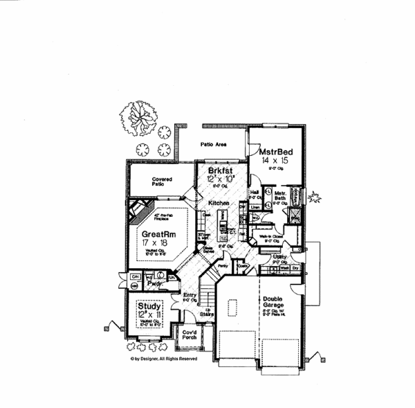 Architectural House Design - Country Floor Plan - Main Floor Plan #310-1244