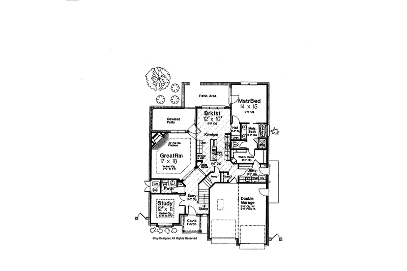 Dream House Plan - Floor Plan - Main Floor for Country House Plan #310-1244 - 3 bed, 2.5 bath