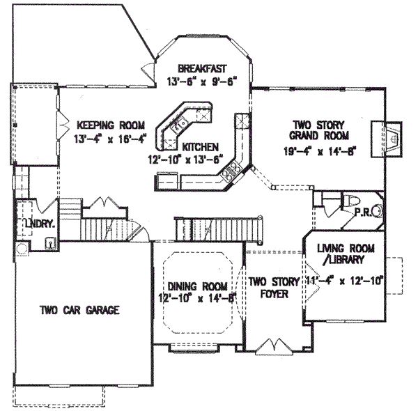 Home Plan - Traditional Floor Plan - Main Floor Plan #54-128