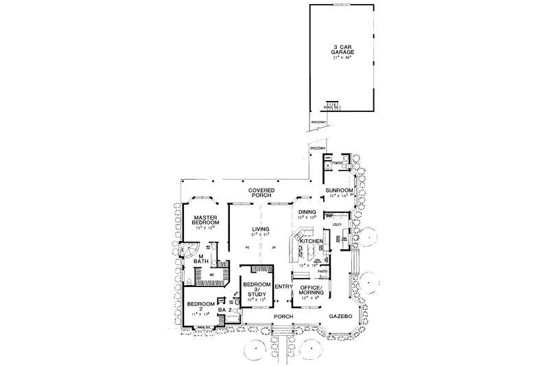 Dream House Plan - Floor Plan - Main Floor for Traditional House Plan #472-158 - 3 bed, 2 bath