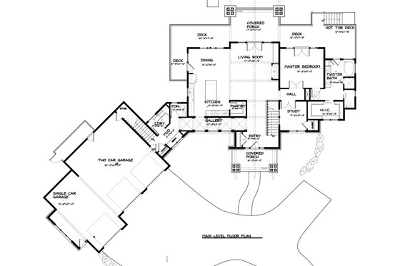 Floor Plan - Main Floor for Ranch House Plan #895-29 - 3 bed, 3.5 bath