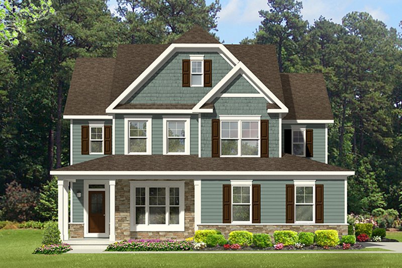 House Plan Design - Exterior - Front Elevation 4 for Colonial House Plan #1010-130 - 4 bed, 2.5 bath