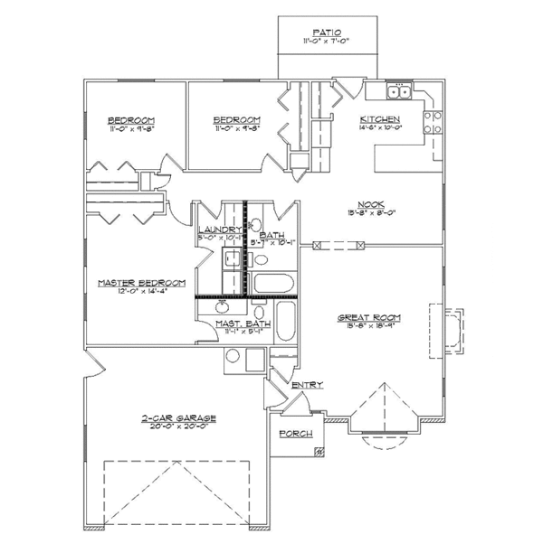 Architectural House Design - Traditional Floor Plan - Main Floor Plan #945-80