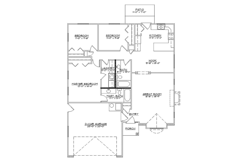 Home Plan - Floor Plan - Main Floor for Traditional House Plan #945-80 - 3 bed, 2 bath