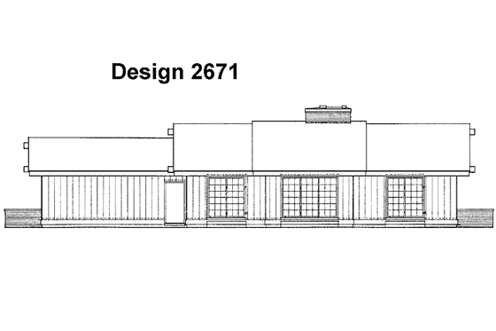 Exterior - Rear Elevation for Country House Plan #72-686 - 3 bed, 2.5 bath