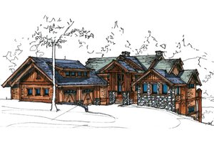 Exterior - Front Elevation 4 for Craftsman House Plan #921-17 - 3 bed, 3.5 bath