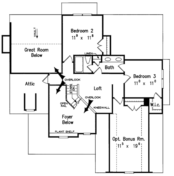 House Design - Country Floor Plan - Upper Floor Plan #927-385