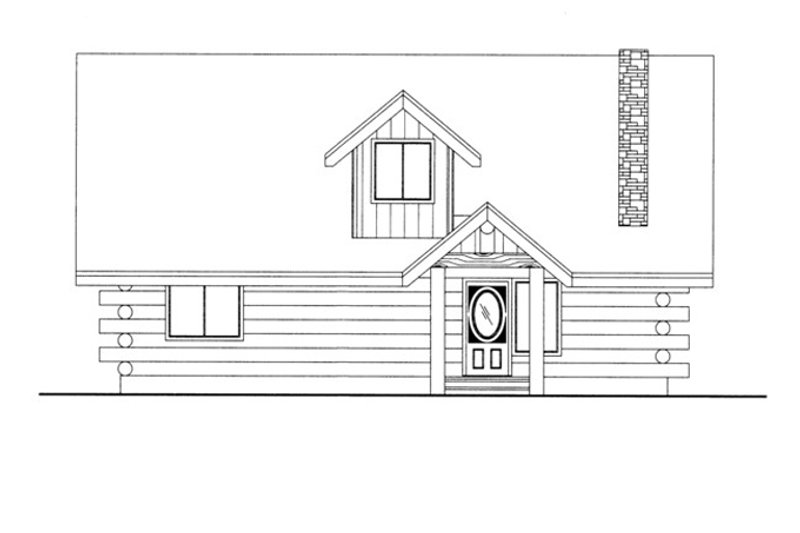 Home Plan - Exterior - Front Elevation 3 for Log House Plan #117-824 - 2 bed, 2 bath