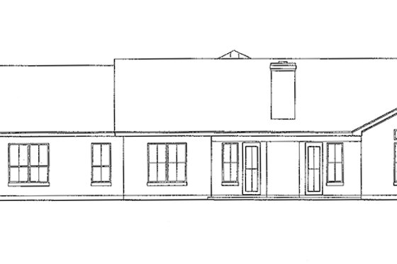 Exterior - Rear Elevation for Mediterranean House Plan #472-353 - 3 bed, 3 bath