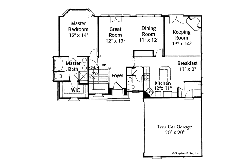 Home Plan - Floor Plan - Main Floor for Colonial House Plan #429-328 - 3 bed, 2.5 bath