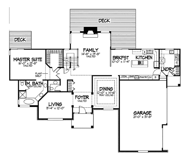 Architectural House Design - Traditional Floor Plan - Main Floor Plan #320-708
