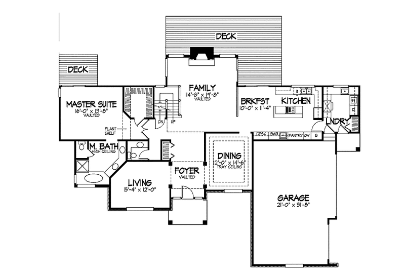 Dream House Plan - Floor Plan - Main Floor for Traditional House Plan #320-708 - 3 bed, 2.5 bath
