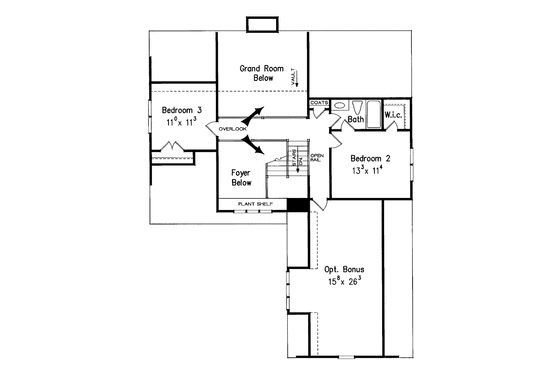 Floor Plan - Upper Floor for Colonial House Plan #927-621 - 3 bed, 2.5 bath