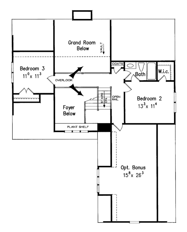 Architectural House Design - Colonial Floor Plan - Upper Floor Plan #927-621