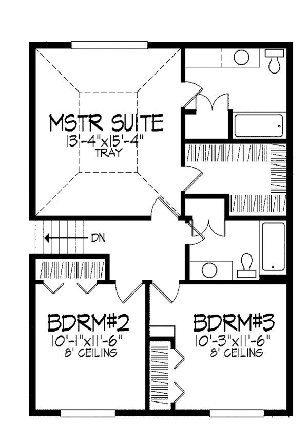 House Plan Design - Tudor Floor Plan - Upper Floor Plan #51-765
