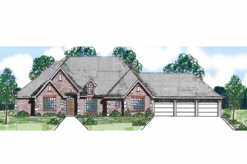 House Blueprint - Exterior - Front Elevation 3 for Traditional House Plan #52-285 - 3 bed, 3.5 bath