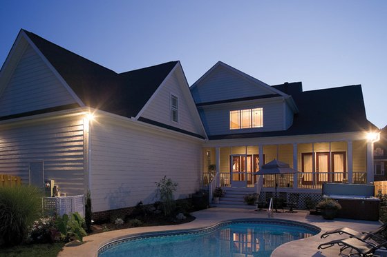 Exterior - Rear Elevation 1 for Country House Plan #929-502 - 4 bed, 2.5 bath