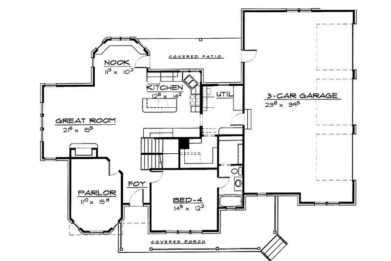 Home Plan - Floor Plan - Main Floor for Victorian House Plan #308-258 - 4 bed, 3 bath