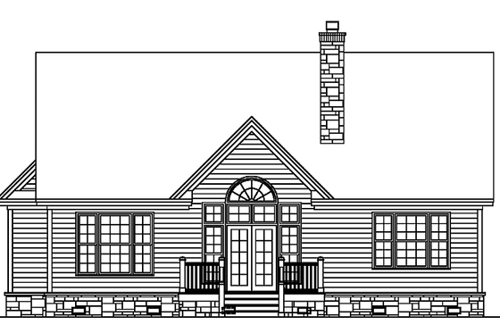 Exterior - Rear Elevation for Country House Plan #929-630 - 3 bed, 2.5 bath