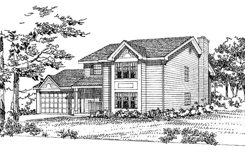 Home Plan - Exterior - Front Elevation 3 for Colonial House Plan #72-1040 - 4 bed, 2.5 bath
