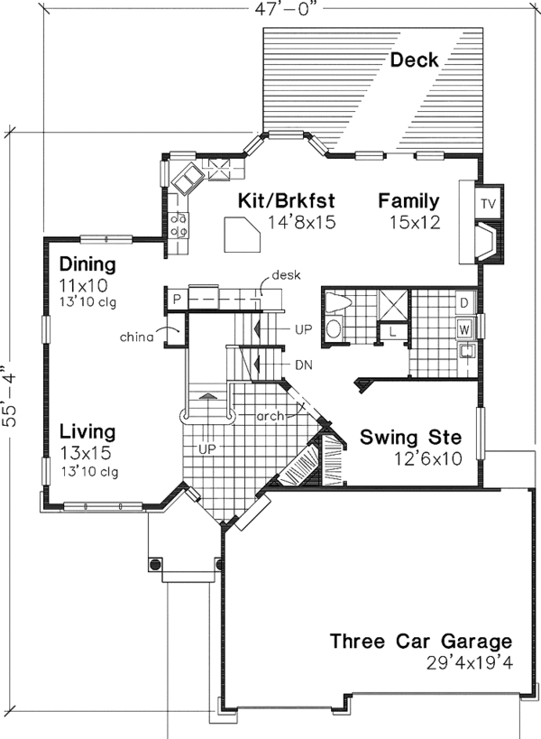 Architectural House Design - Country Floor Plan - Main Floor Plan #320-645