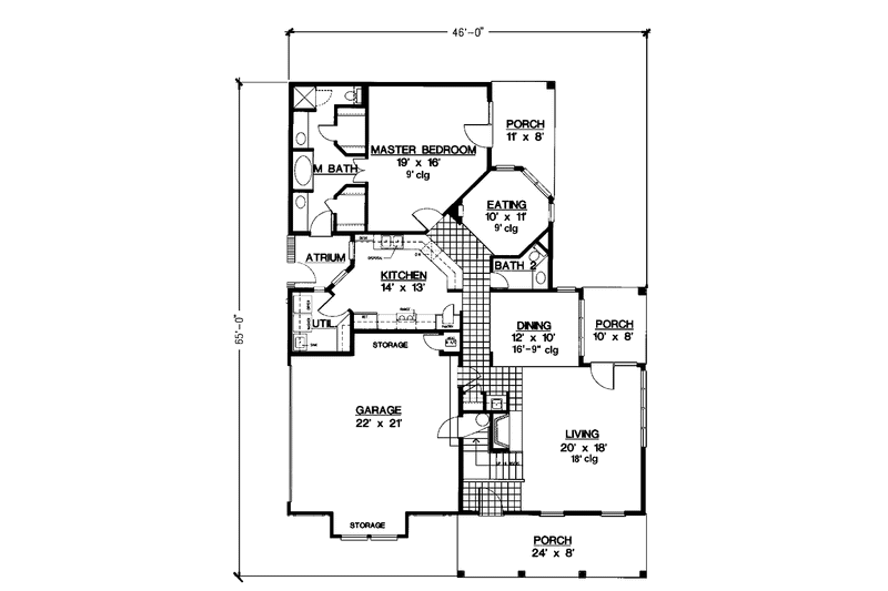 Home Plan - Floor Plan - Main Floor for Country House Plan #45-469 - 3 bed, 3.5 bath