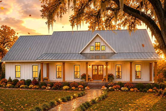 Exterior - Front Elevation 4 for Farmhouse House Plan #44-319 - 4 bed, 3.5 bath