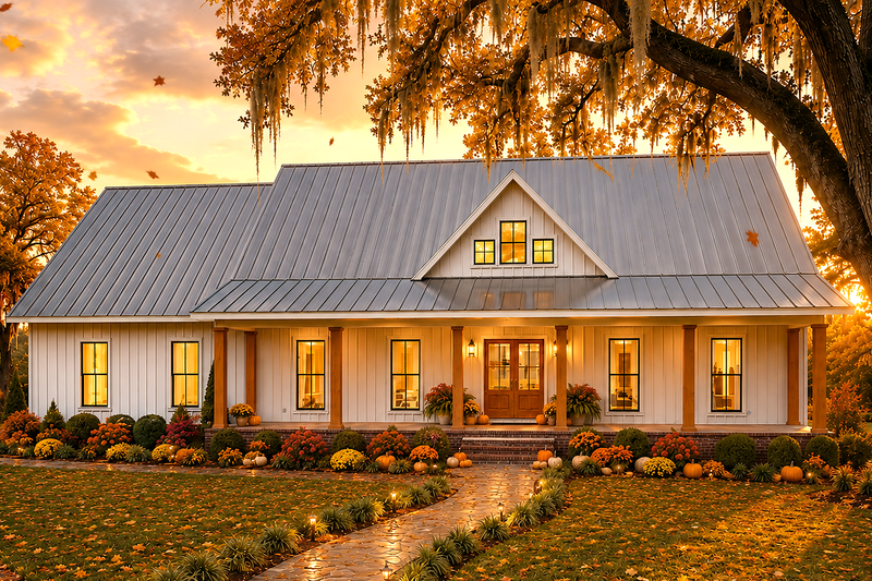 Dream House Plan - Exterior - Front Elevation 4 for Farmhouse House Plan #44-319 - 4 bed, 3.5 bath