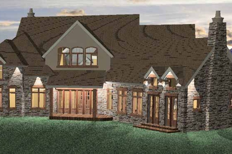 Architectural House Design - Exterior - Rear Elevation for Country House Plan #937-14 - 5 bed, 3.5 bath