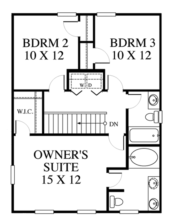 House Plan Design - Colonial Floor Plan - Upper Floor Plan #1053-63