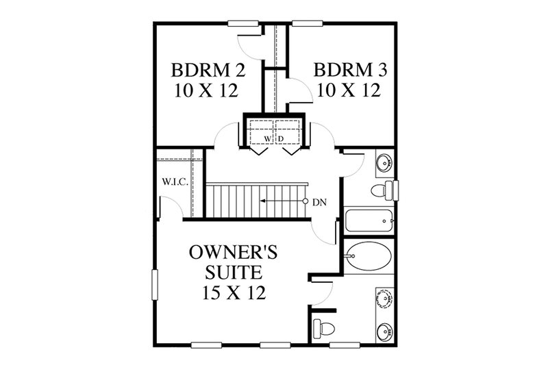 Dream House Plan - Floor Plan - Upper Floor for Colonial House Plan #1053-63 - 3 bed, 2.5 bath