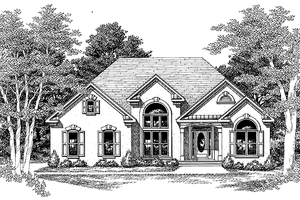 Exterior - Front Elevation 3 for Mediterranean House Plan #927-52 - 3 bed, 2 bath