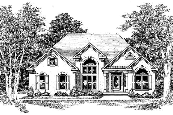 Exterior - Front Elevation 3 for Mediterranean House Plan #927-52 - 3 bed, 2 bath