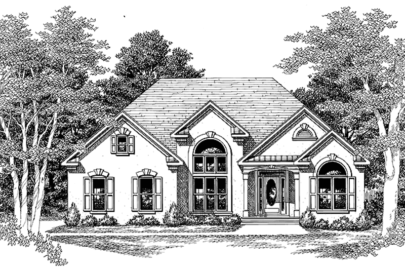 Home Plan - Exterior - Front Elevation 3 for Mediterranean House Plan #927-52 - 3 bed, 2 bath