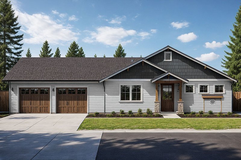 Architectural House Design - Craftsman Exterior - Front Elevation Plan #124-1434