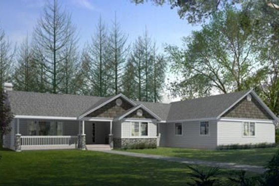 Exterior - Front Elevation for Craftsman House Plan #100-423 - 3 bed, 2 bath