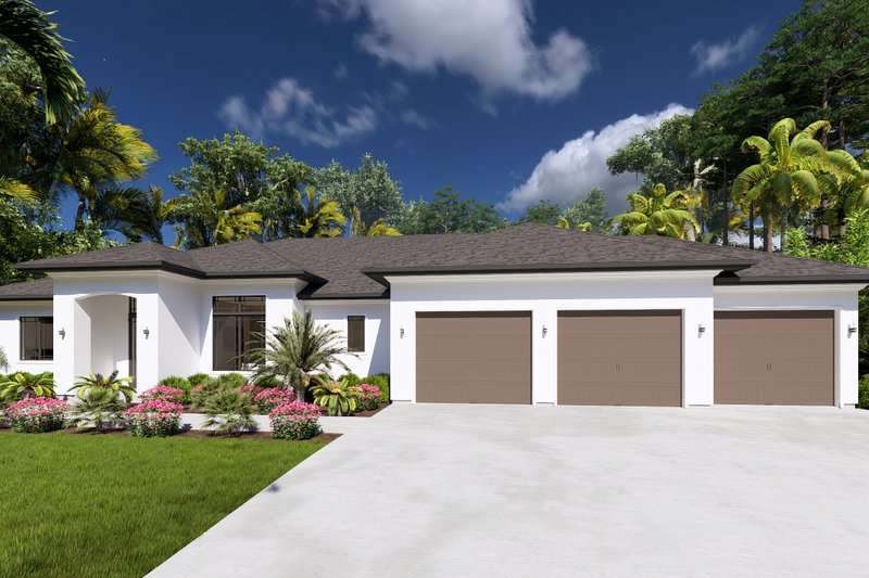 House Plan Design - Exterior - Front Elevation 3 for Contemporary House Plan #1069-42 - 3 bed, 2.5 bath
