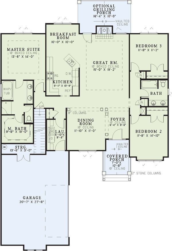 House Design - Country Floor Plan - Main Floor Plan #17-2219