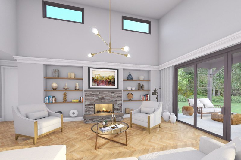 House Design - Interior - Family Room for Modern House Plan #124-1261 - 3 bed, 2.5 bath
