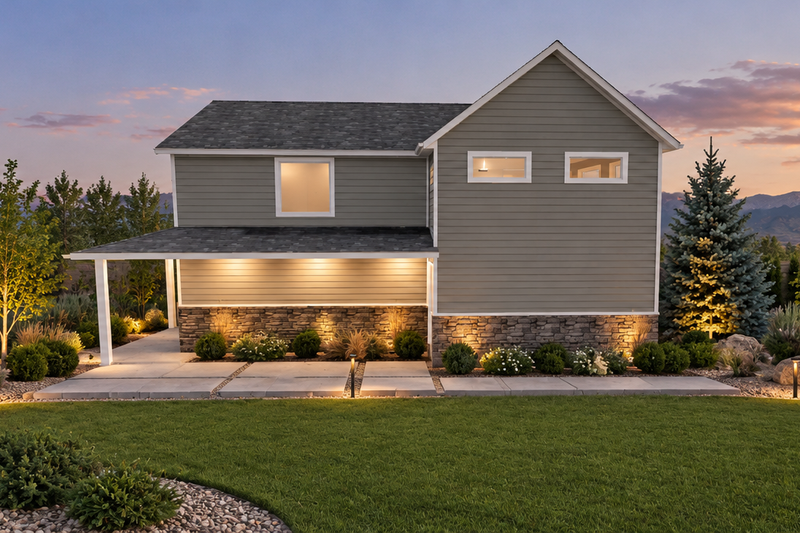 Architectural House Design - Exterior - Rear Elevation for Traditional House Plan #1060-504, 1 bath