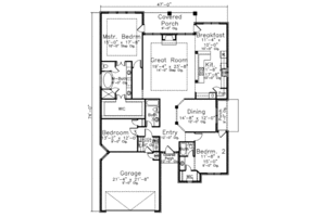 Floor Plan - Main Floor for Traditional House Plan #52-210 - 3 bed, 3 bath